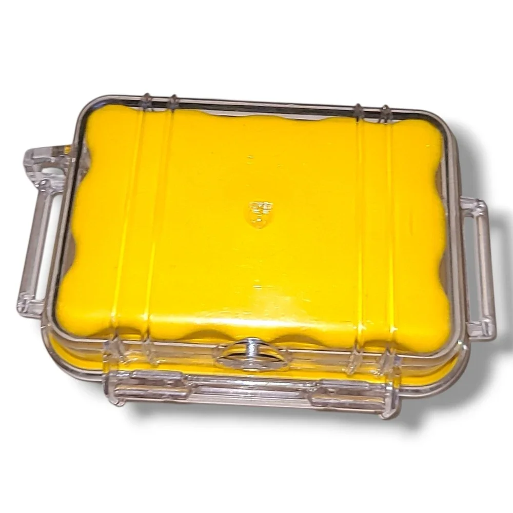 Pelican 1010 Micro Case Clear Yellow Waterproof Hard Case AADE Promo USA EUC